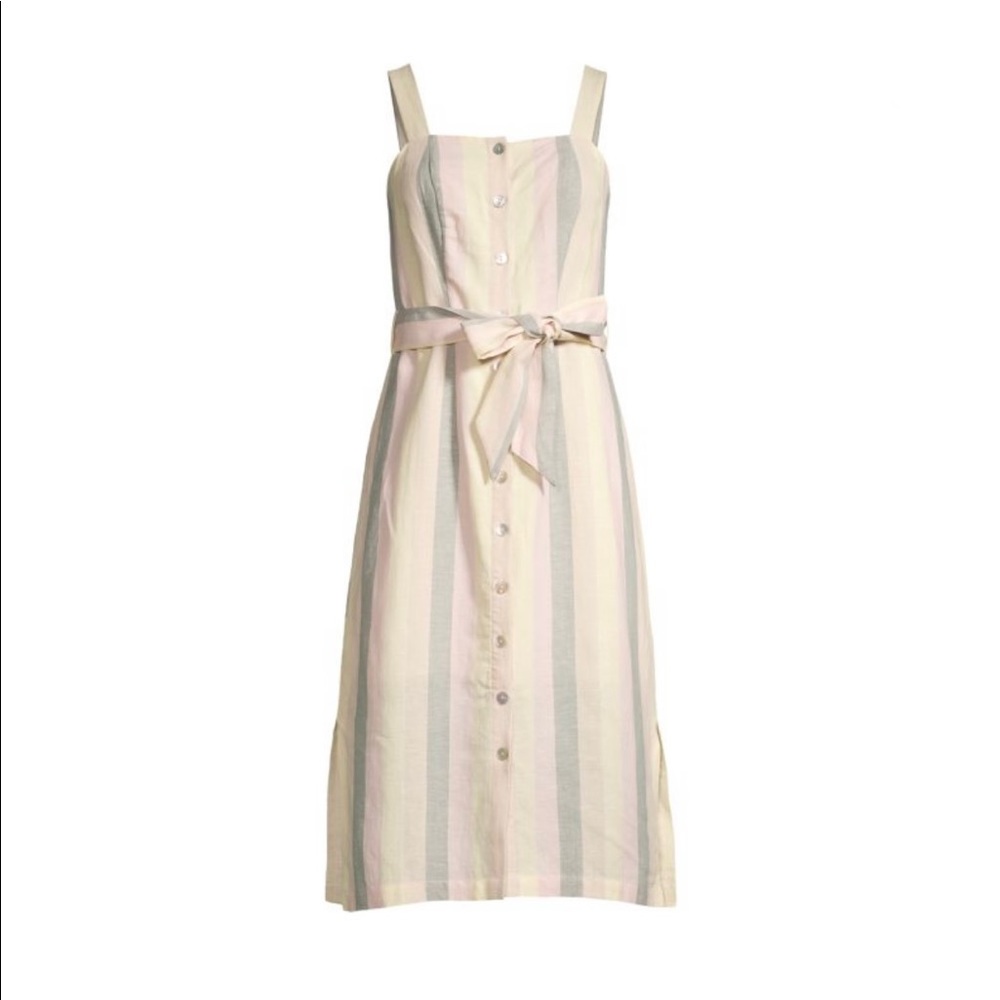 Rails Clement Striped Waist Tie Dress in Red/White